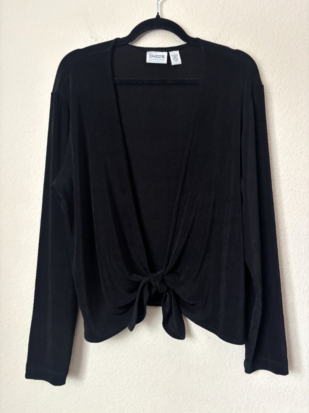 Traveler's by Chico's XL Tie Front Cardigan Lightweight Layering Jacket